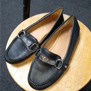 Coach Black Leather Women's Bit Loafers